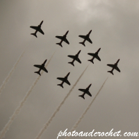 Los Red Arrows en formación en el Airshow de Malta