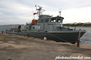 Patrol Boat P 24 Moored at Xemxija Jetty, Malta