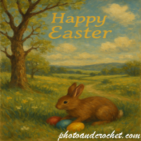 Oil Painting Style Easter Bunny E-Card