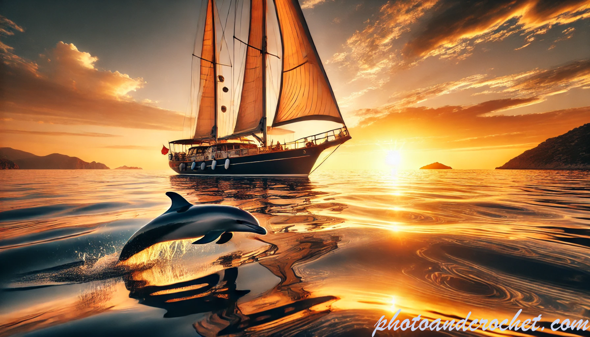 Sailing Yacht at Sunset- Image