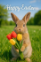 Adorable Easter Bunny with Tulips – Image