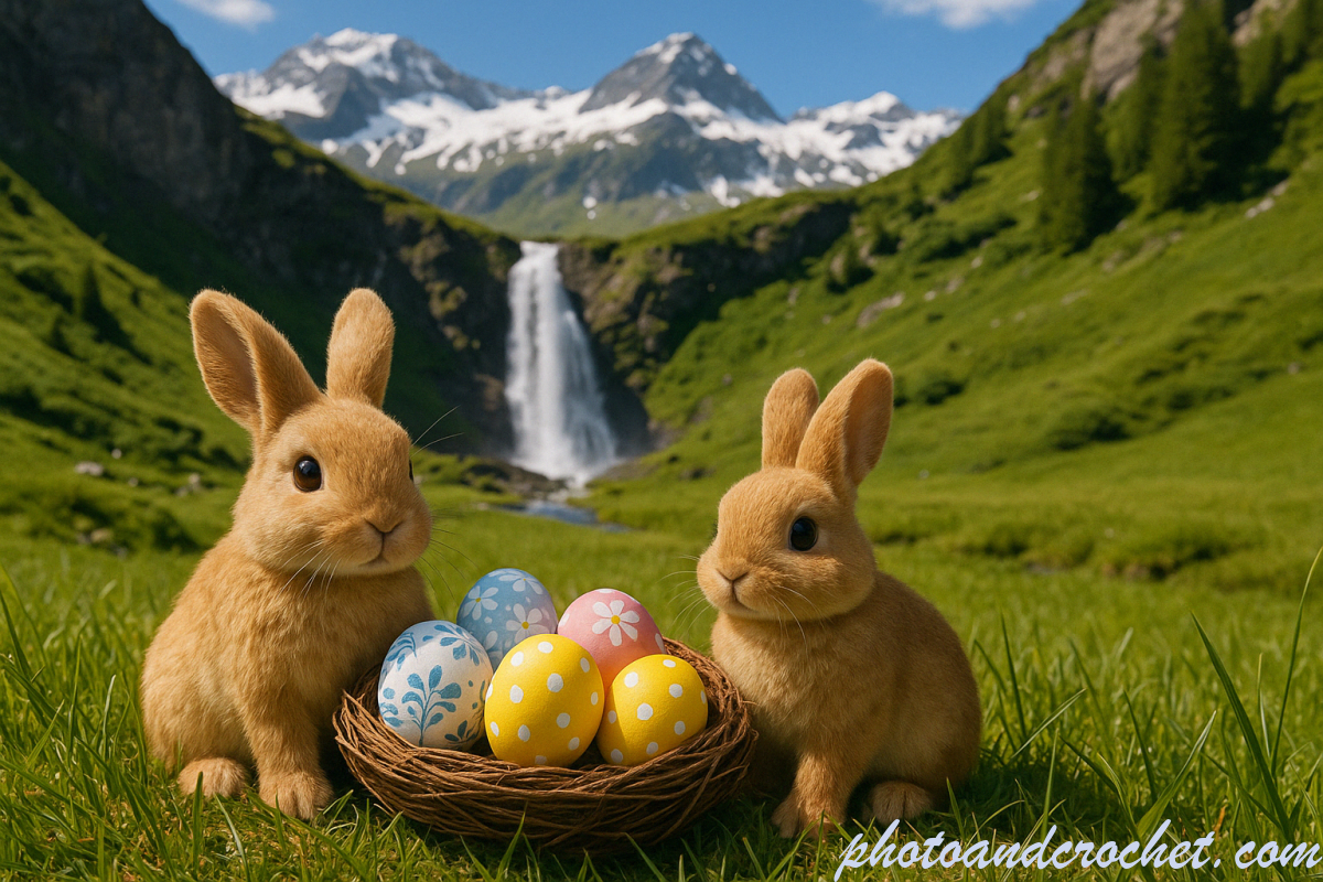 Charming Easter E-Card with Bunnies - Image