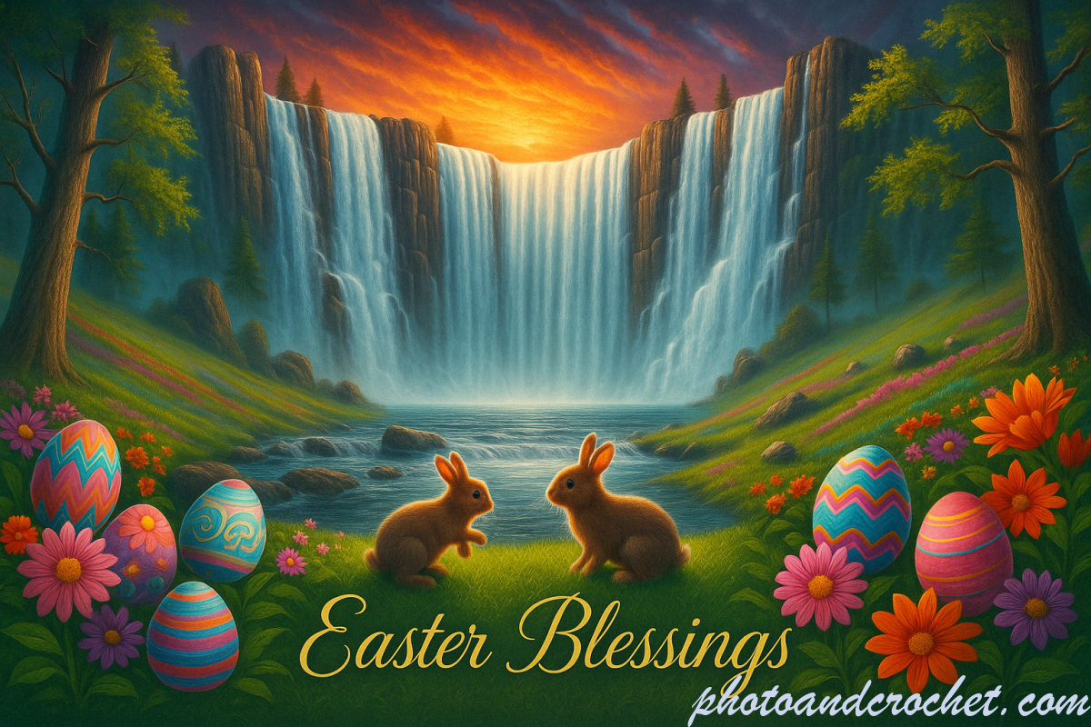 Easter Blessings Waterfall Scene - Image
