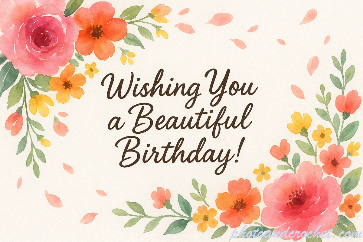 Beautiful Watercolor Birthday E-Card - Image