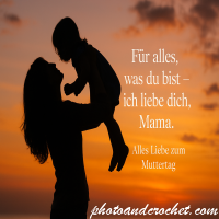 Muttertagskarte – Silhouette von Mutter und Kind - Image