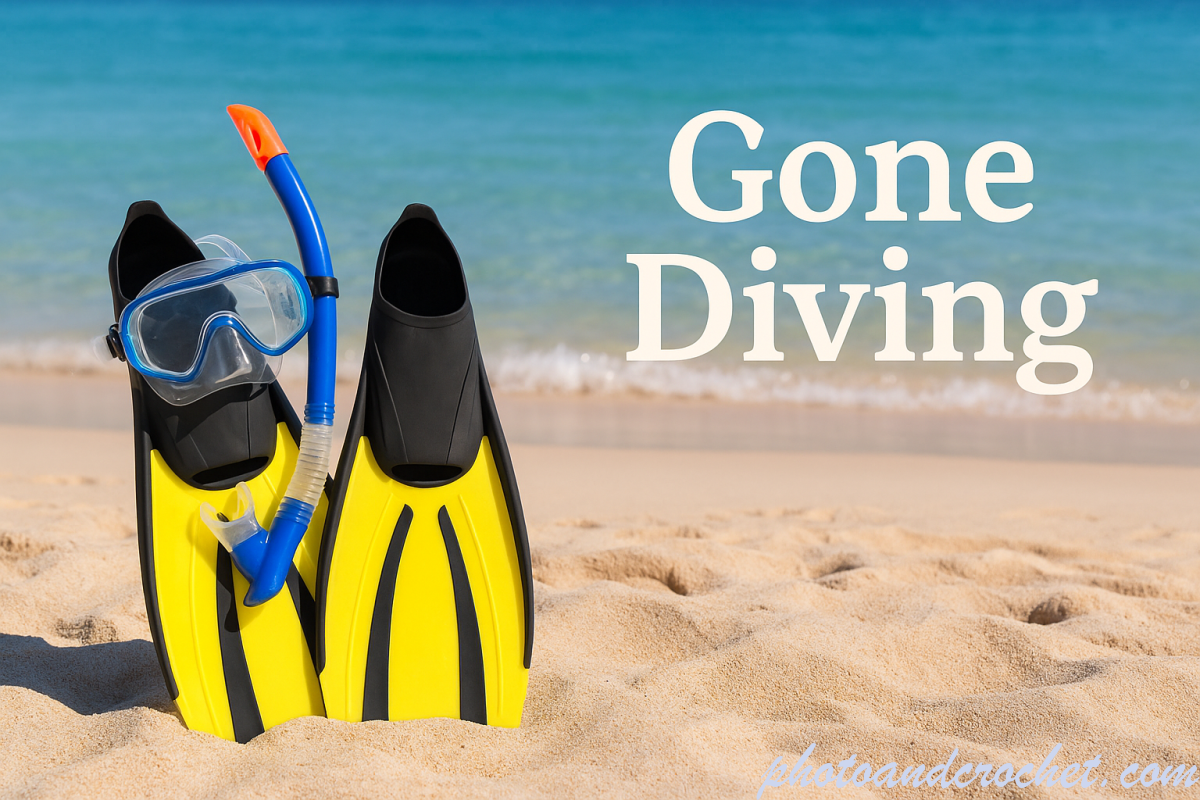 Gone Diving E-Card – Snorkeling Gear on Sunny Beach - Image