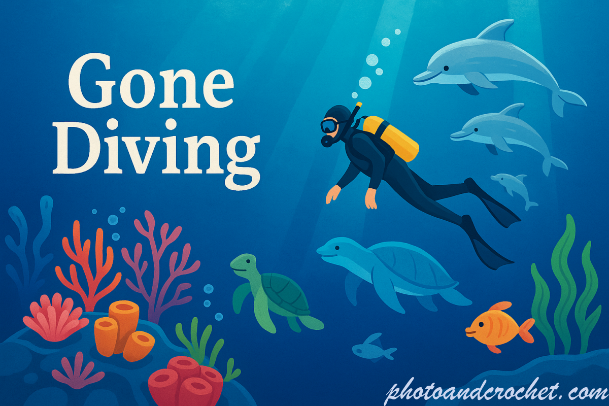 Gone Diving E-Card – Swimming with Dolphins - Image