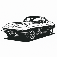 Classic Corvette Sting Ray Illustration