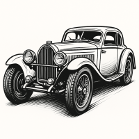 Vintage European Grand Tourer Illustration