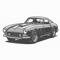 Classic Italian Grand Touring Car Illustration