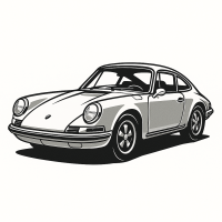 Classic German Sports Car Illustration