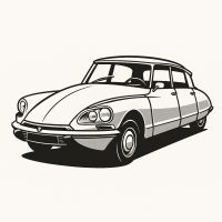 ภาพวาดรถหรูฝรั่งเศสดีไซน์ล้ำยุควินเทจ