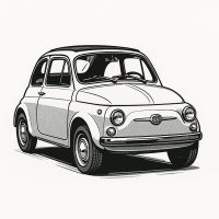 Vintage Italian City Microcar Illustration