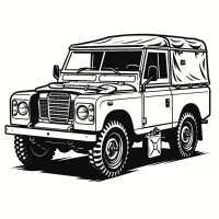 Classic Land Rover Series III Military 4×4 Illustration