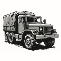 M35 “Deuce-and-a-Half” Military 6×6 Troop Carrier Illustration