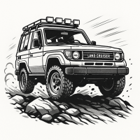 Ilustración Toyota Land Cruiser 70-Series Todo Terreno
