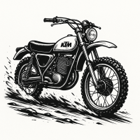 Vintage KTM Motorcycle Illustration