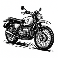 BMW R80 G/S Adventure Motorcycle Illustration