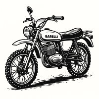 Vintage Garelli Motorcycle Illustration