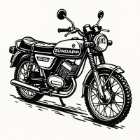 Zündapp KS 50 Vintage Motorcycle Illustration