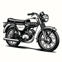 Kreidler Florett Vintage Motorcycle Illustration