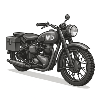Royal Enfield WWII Military Motorcycle Clipart