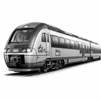 Französischer TER Regional-Dieselzug – 3D Clipart