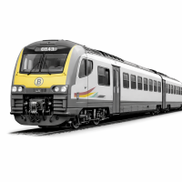 Belgian Branch Line Diesel Train – 3D Clipart