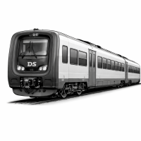 Tren Diésel Regional Danés – Clipart 3D