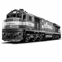 Südkoreanische Schwere Güter-Diesellokomotive – 3D Clipart