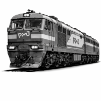 Russische Schwere Güter-Diesellokomotive – 3D Clipart