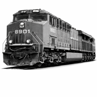 Nordamerikanische Schwere Güter-Diesellokomotive – 3D Clipart