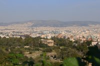 Tempel des Hephaistos mit Blick auf Athen