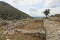 Ruines de pierre dans la citadelle intérieure de Mycènes