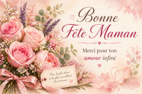 Bonne Fête Maman – การ์ดวันแม่สไตล์ดอกไม้หรูหรา